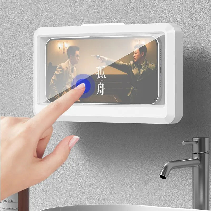 Bathroom Waterproof Phone Holder Shower Phone Case Seal Protection Touch Screen Mobile Phone Box for Kitchen Wall Stand Shelves